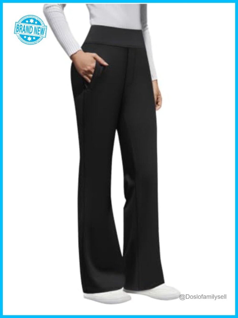High Waist Stretch Dress Pants Bootcut Work Slacks with Pockets
